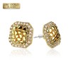 PAIR OF 18K GOLD PLATED INGOT CENTERED NUGGET EARRINGS